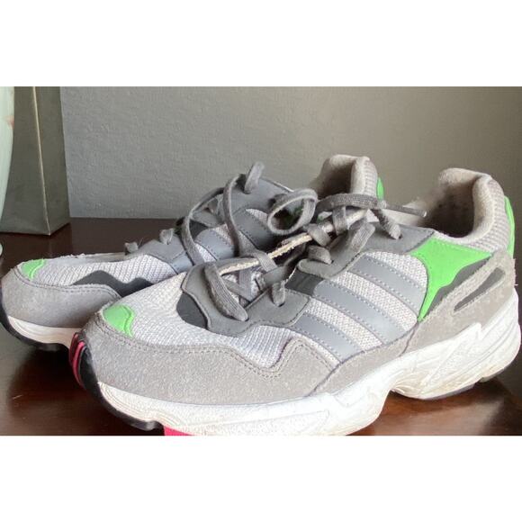 Adidas Yung-96 Chasm DB2802 Grey Neon Green Pink Men 7 Running Shoes Retro 90s - Picture 6 of 14